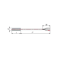 ДТС014-Pt100.В3.20/0,5м L=20мм d=5мм lкаб=0,5м УТ000010601